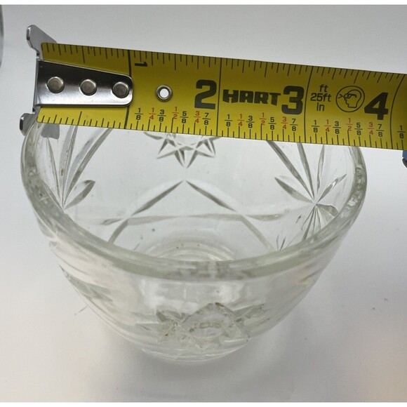 Vintage Anchor Hocking Star of David Clear Glass Covered Dish / Bowl Trinkets - Picture 7 of 7